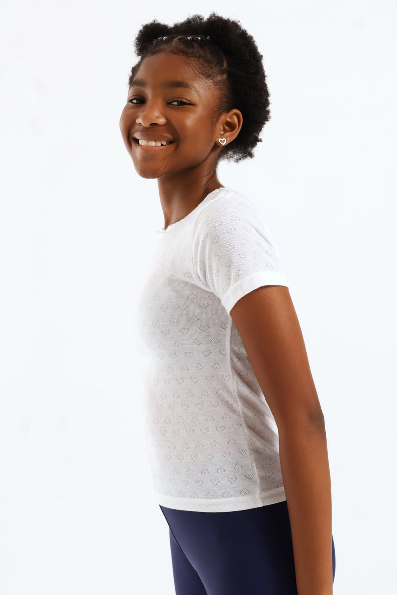 Girls 2 Pack Short Sleeve Vest - White