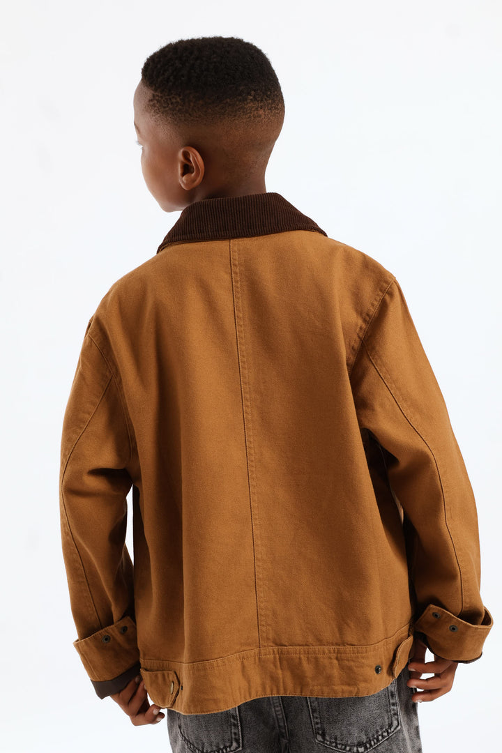 Boys Twill Barn Jacket - Tan