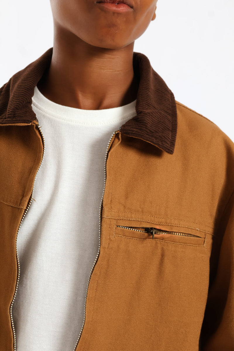 Boys Twill Barn Jacket - Tan