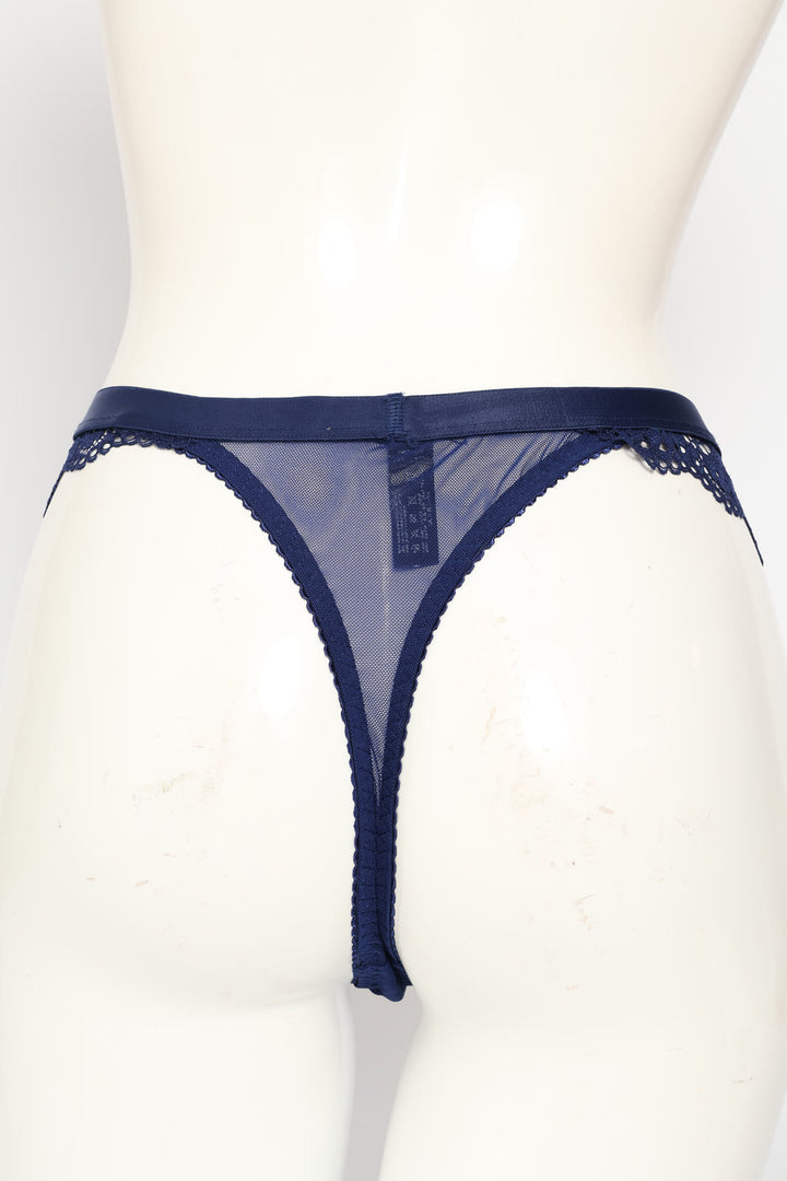 Lace Thong - Navy