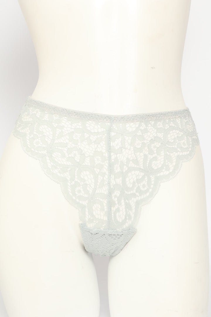 3 Pack Lace Thong Panties - Teal/Stone/Seafoam