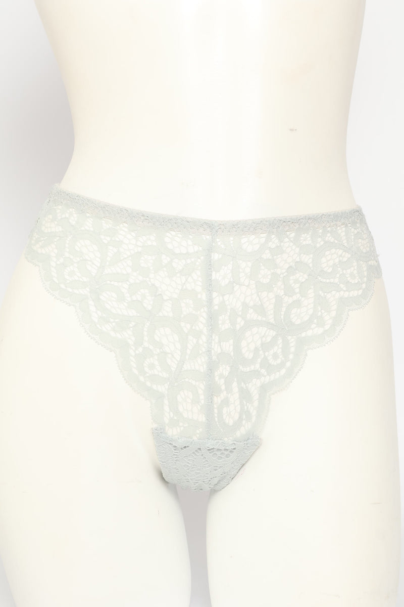 3 Pack Lace Thong Panties - Teal/Stone/Seafoam