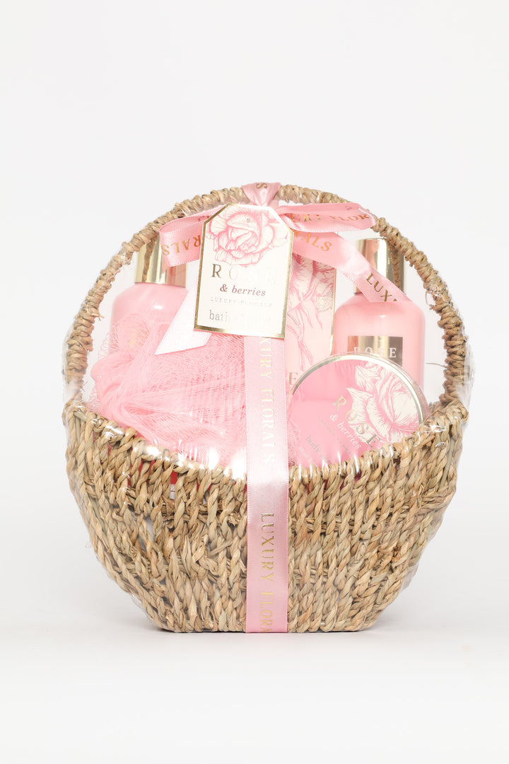 ROSE & BERRIES STRAW BASKET