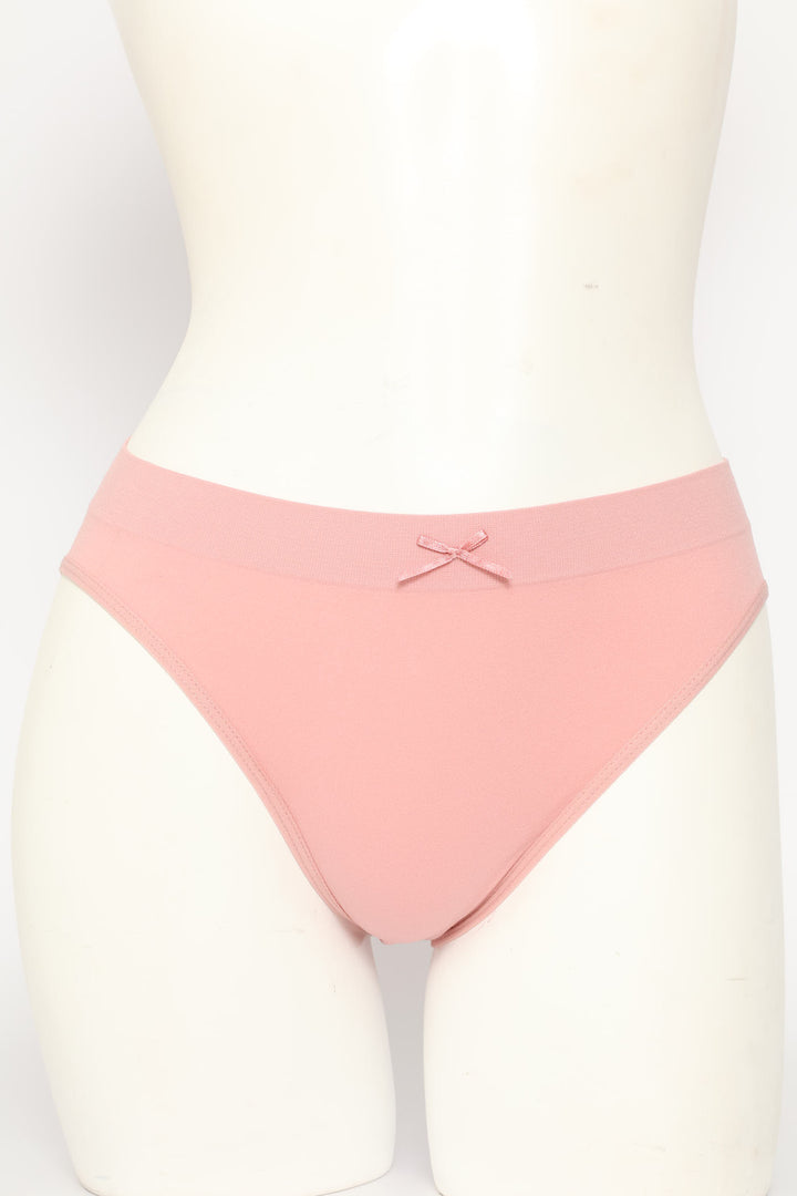 3 Pack Seamless Bikini Panties - Violet/Pink/Cream