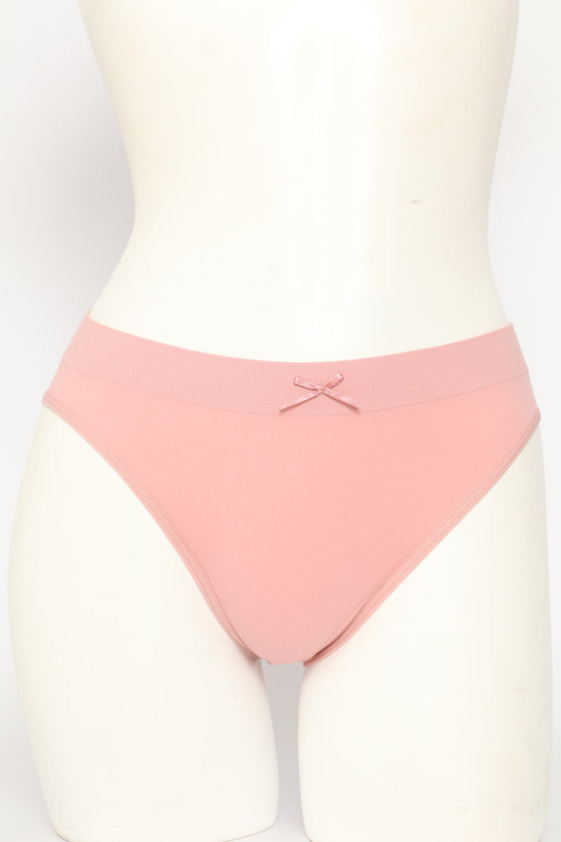 3 Pack Seamless Bikini Panties - Violet/Pink/Cream