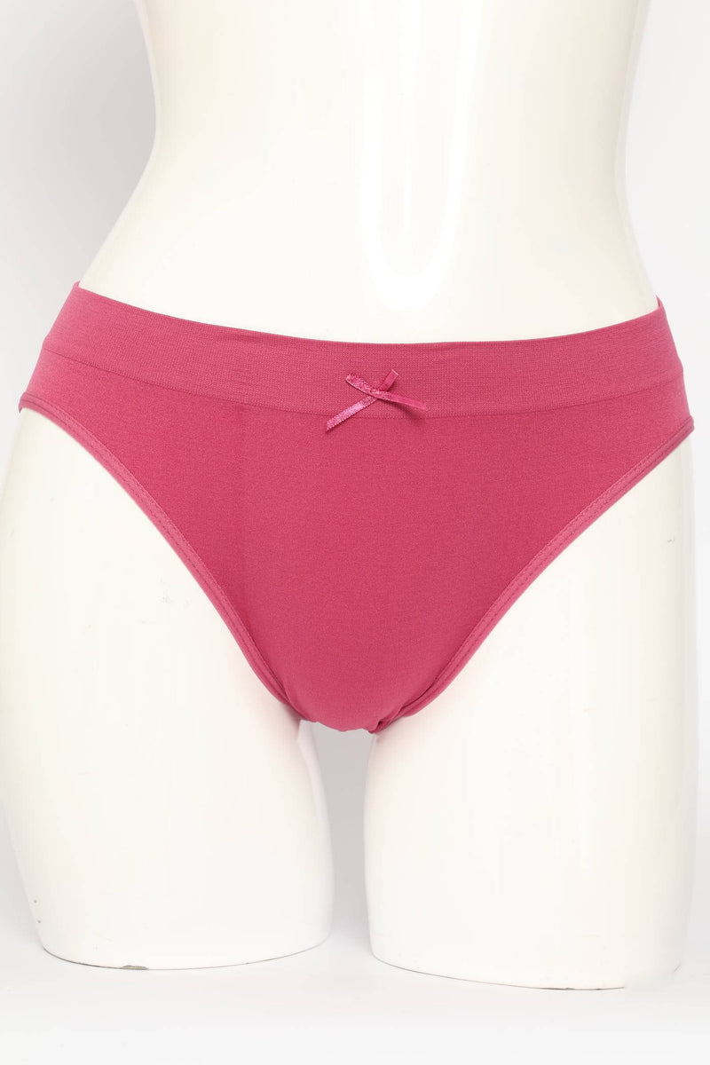3 Pack Seamless Bikini Panties - Violet/Pink/Cream