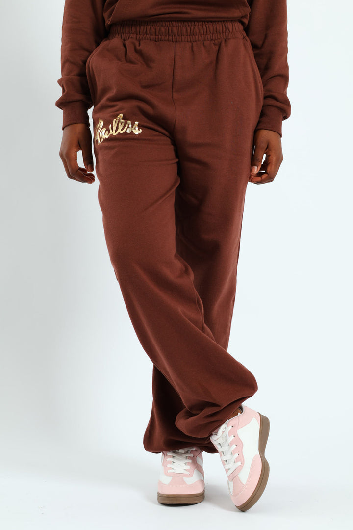 Girls Flawless Fleece Jogger - Brown