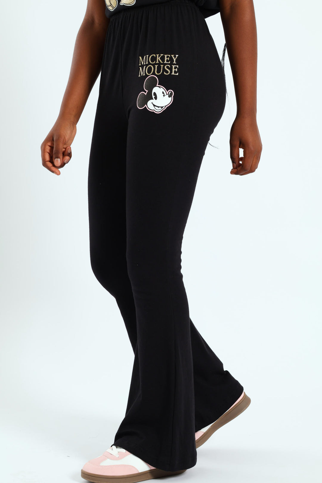 Girls Mickey Wide Leg Pant - Black