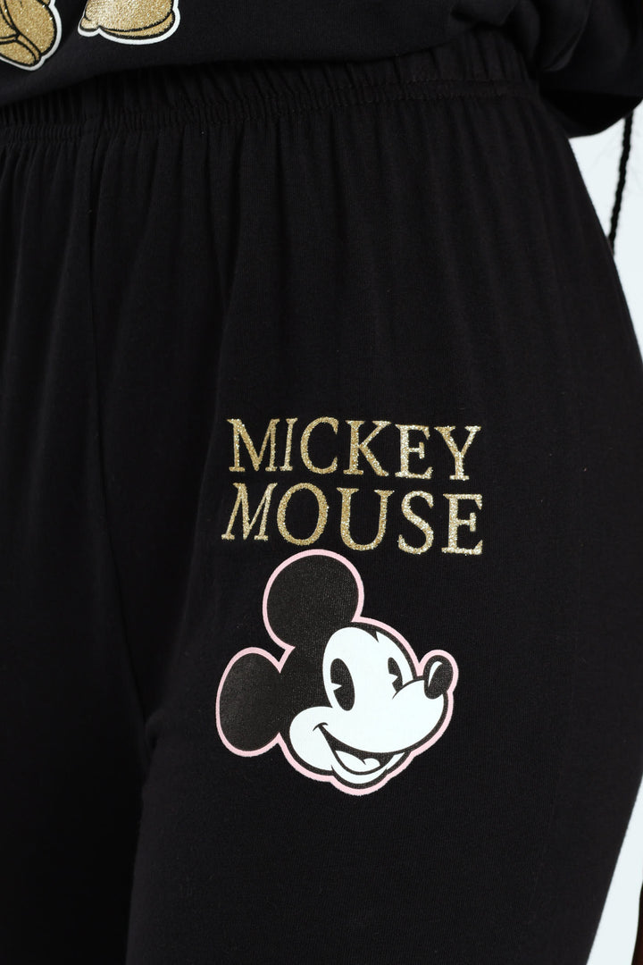 Girls Mickey Wide Leg Pant - Black