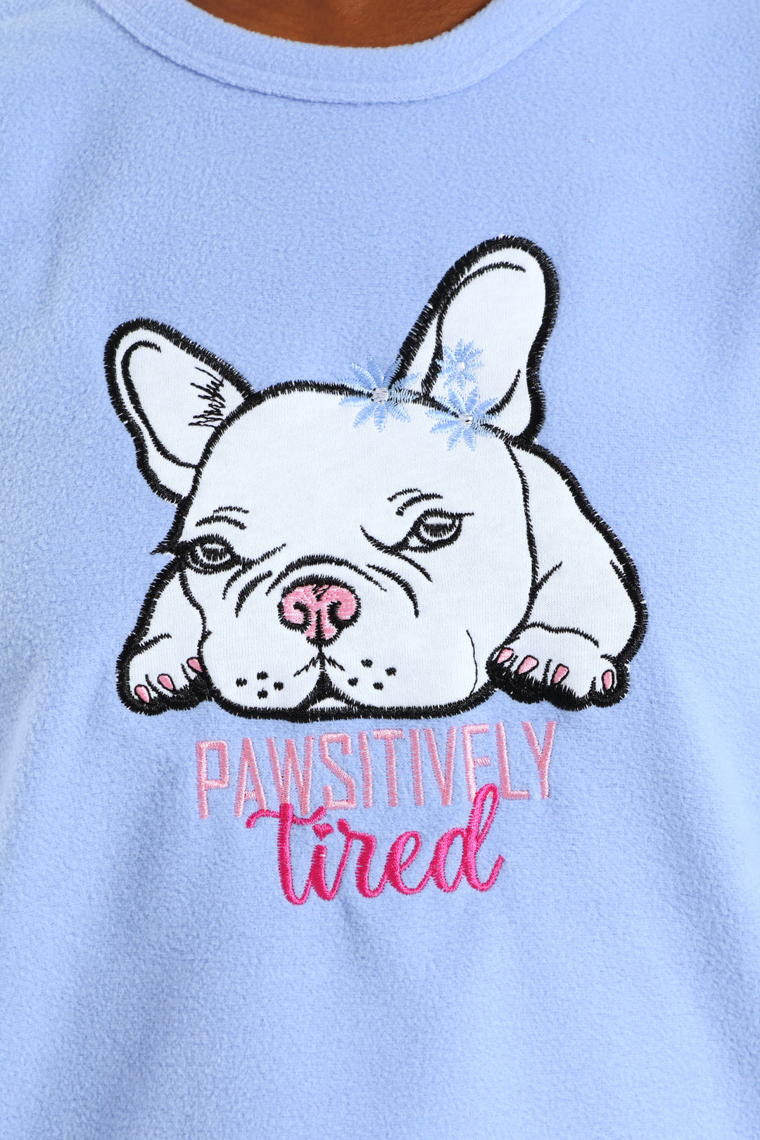 Girls Frenchie Applique Set - Blue