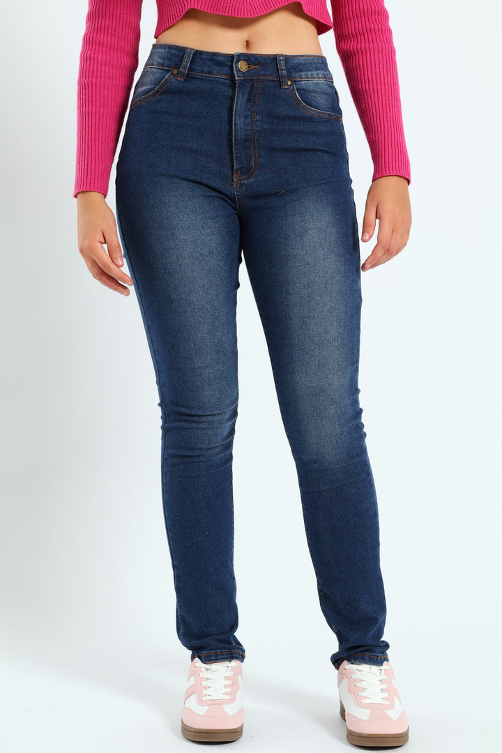 Girls High Rise Skinny Denim - Blue