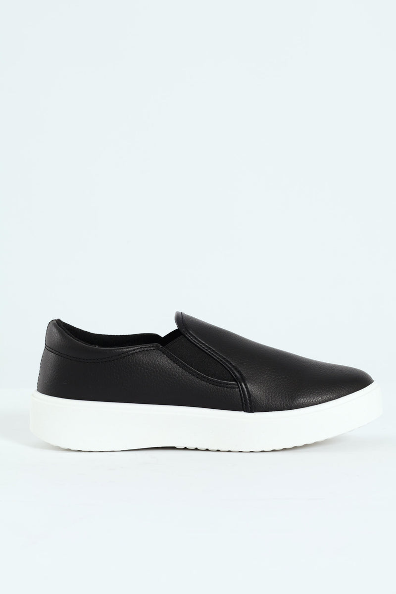 Parker Side Gusset Slip On - Black