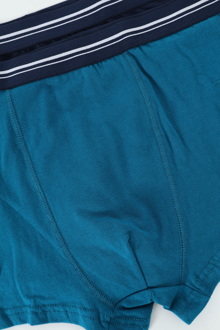 Boys 3 Pack Plain Boxers - Blue