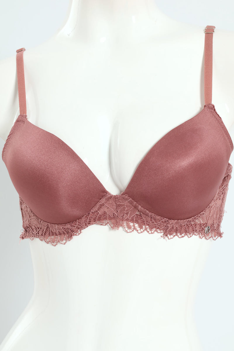 2 Pack Shiny Push Up Bra - Seashell/Coffee