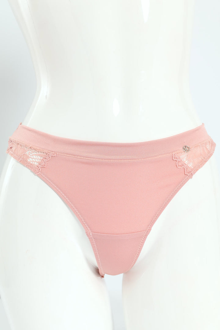 3 Pack Shiny Thong Panties - Seashell/Coffee/Amber