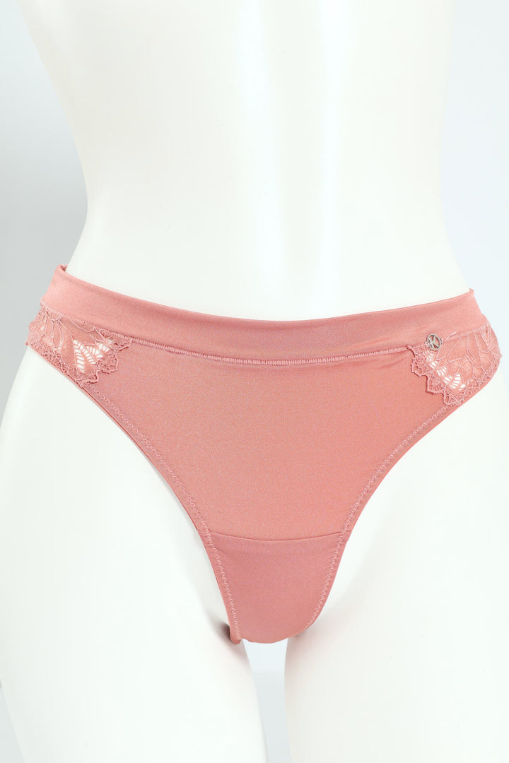 3 Pack Shiny Thong Panties - Seashell/Coffee/Amber