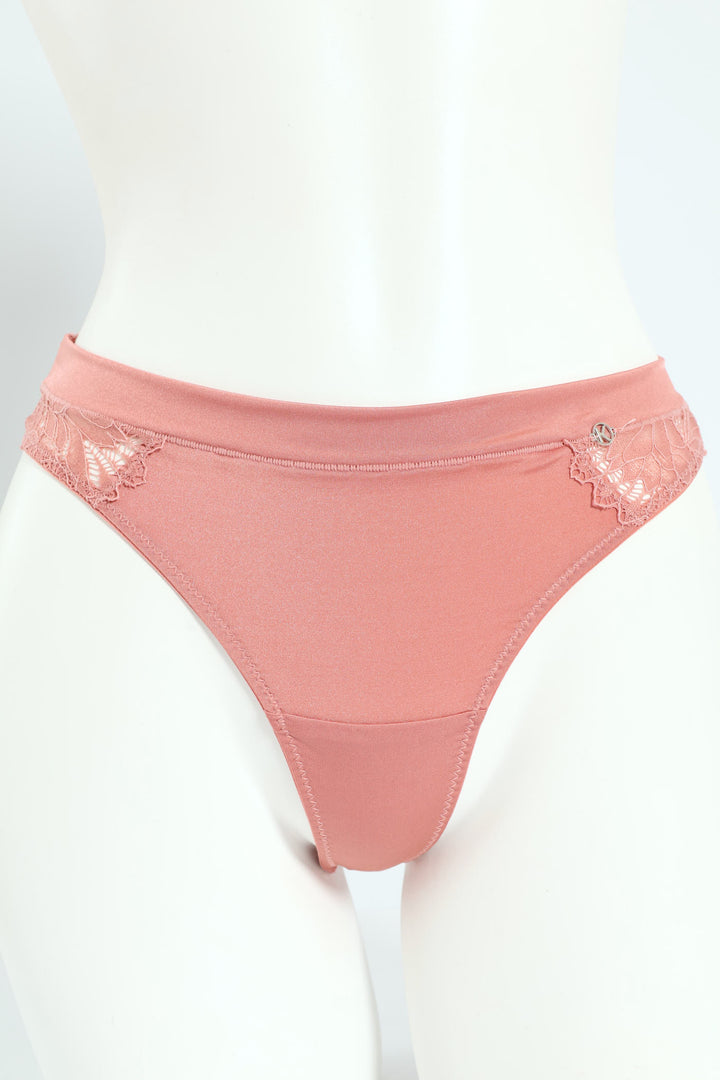 3 Pack Shiny Thong Panties - Seashell/Coffee/Amber