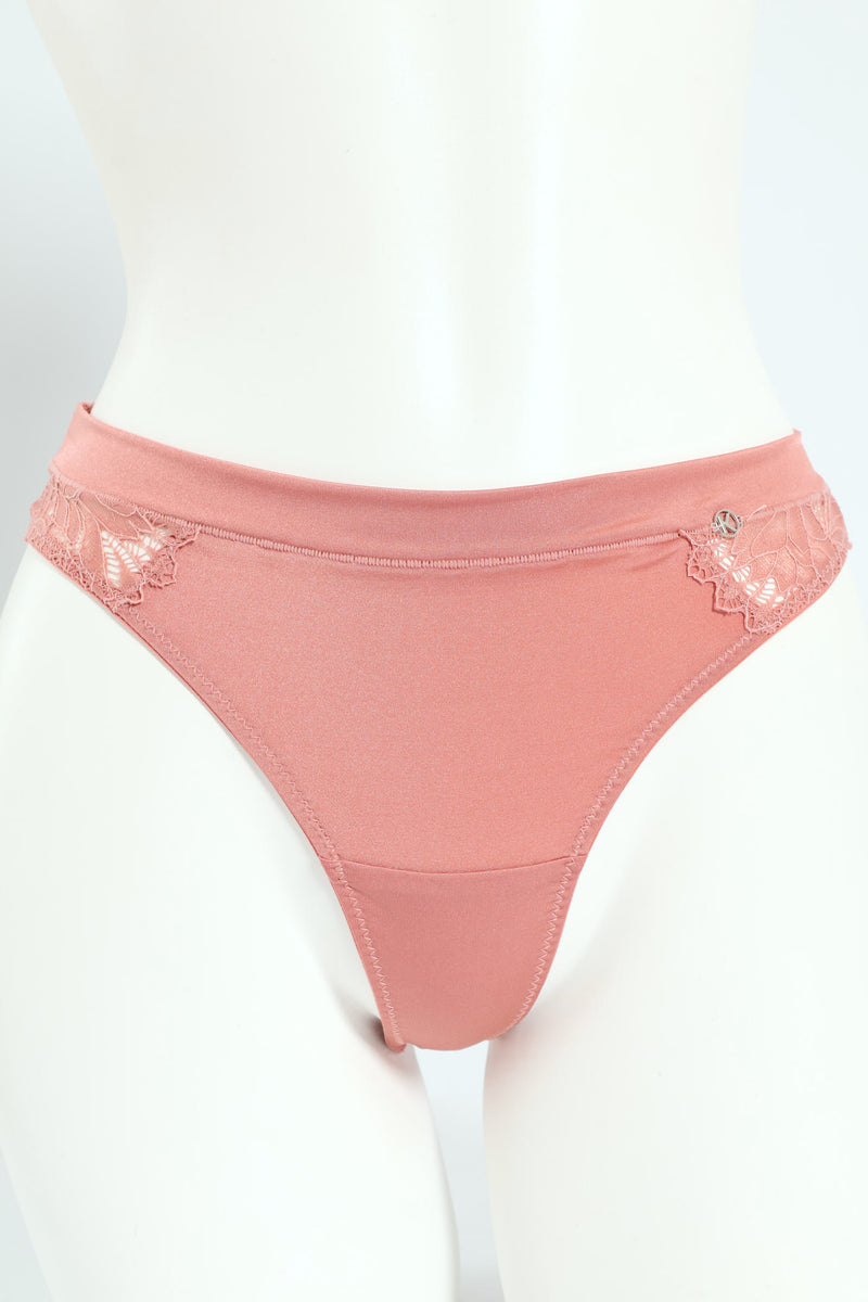 3 Pack Shiny Thong Panties - Seashell/Coffee/Amber