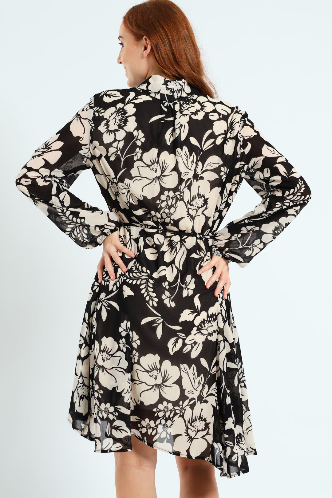 Button Through Godet Tea Dress