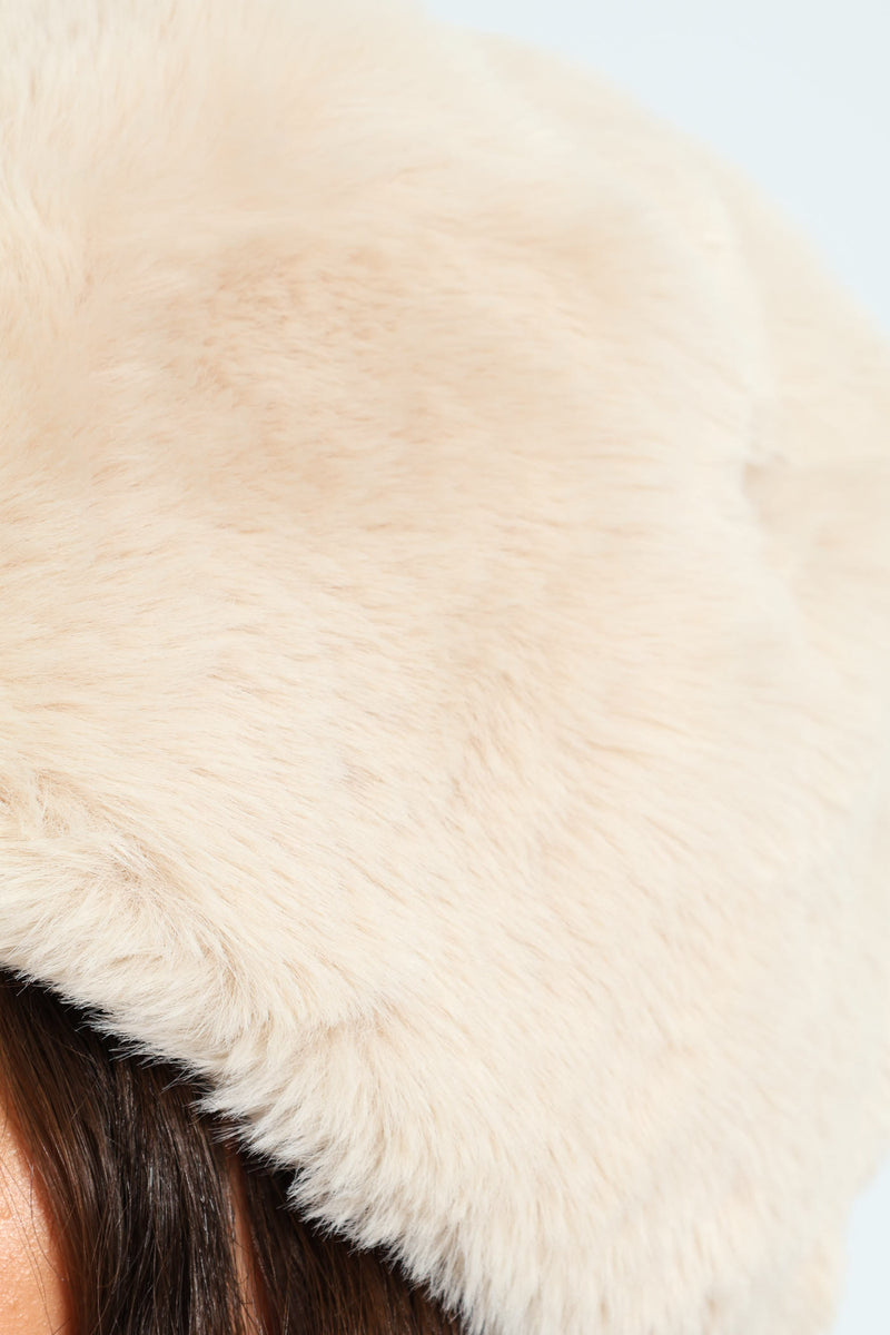 Faux Fur Cossack Hat - Cream