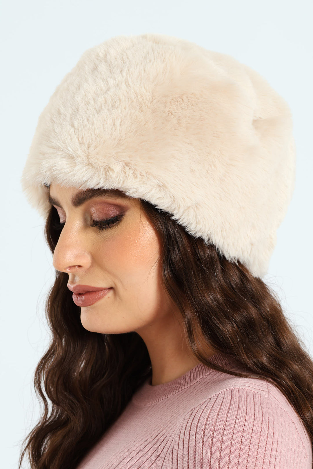 Faux Fur Cossack Hat - Cream