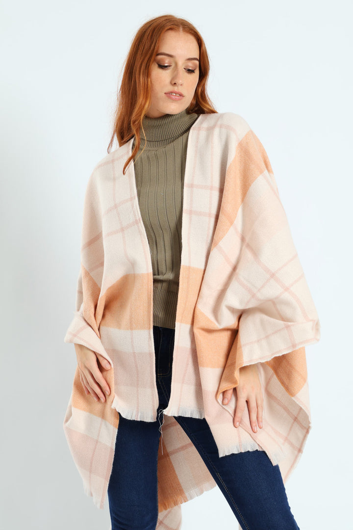 Check Shawl - Pink