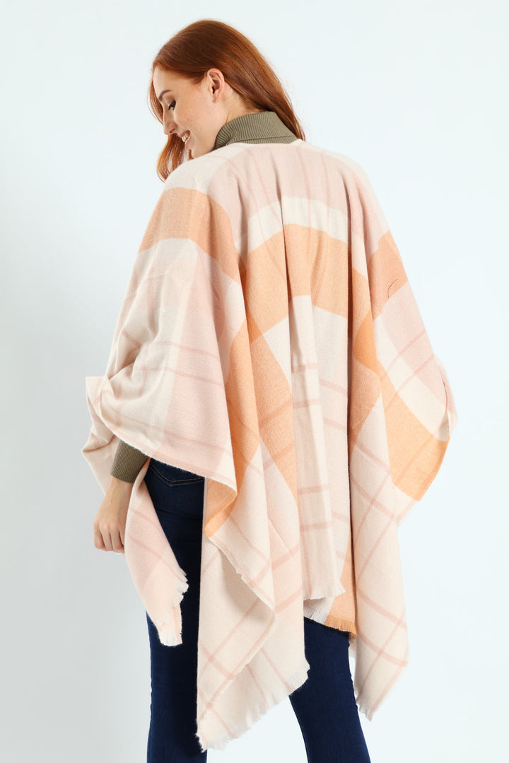 Check Shawl - Pink