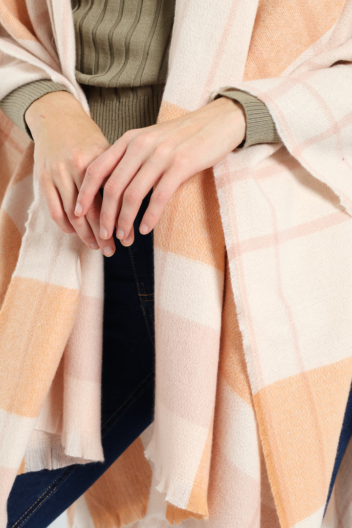Check Shawl - Pink