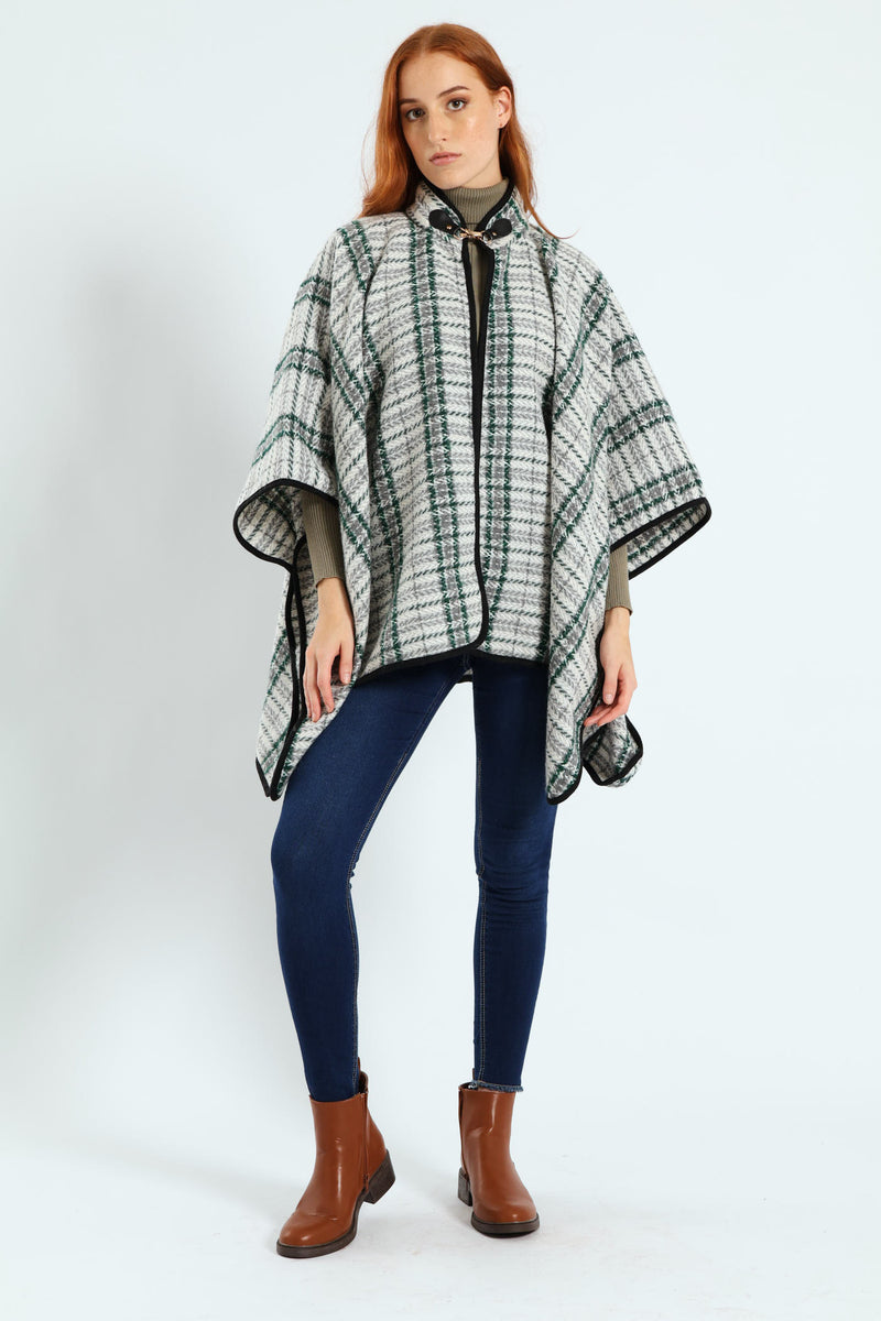 Check Wrap With Closure - Grey