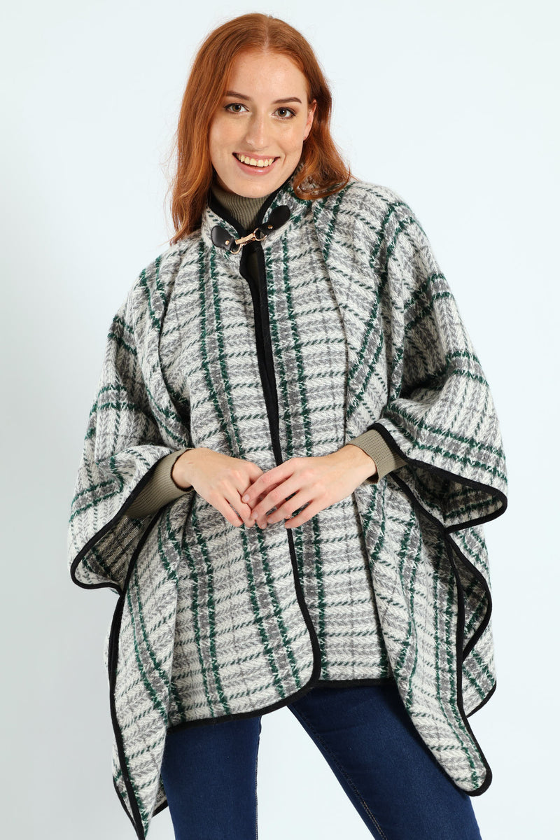 Check Wrap With Closure - Grey