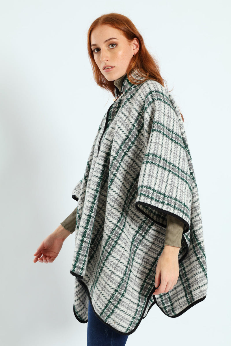Check Wrap With Closure - Grey