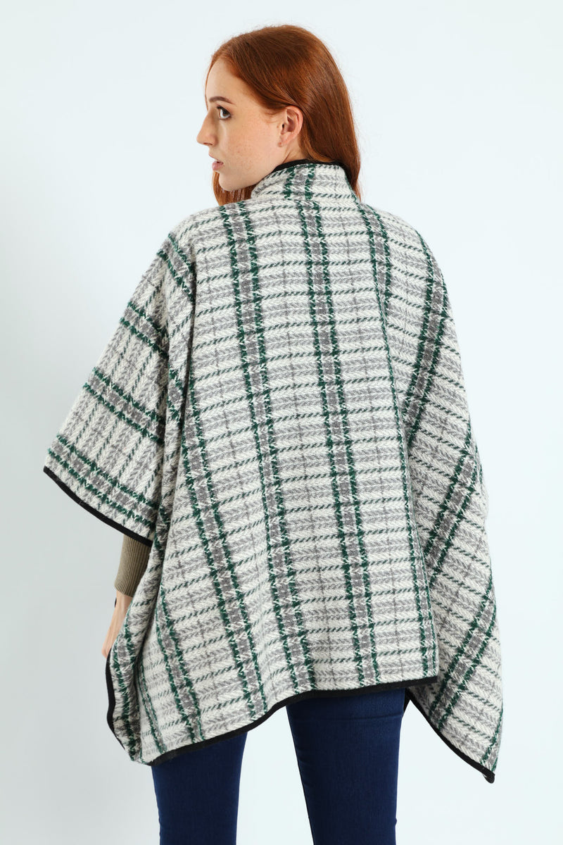 Check Wrap With Closure - Grey