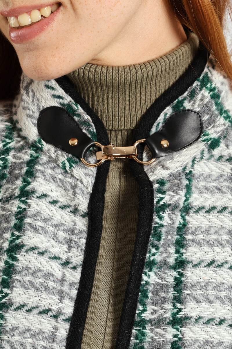 Check Wrap With Closure - Grey