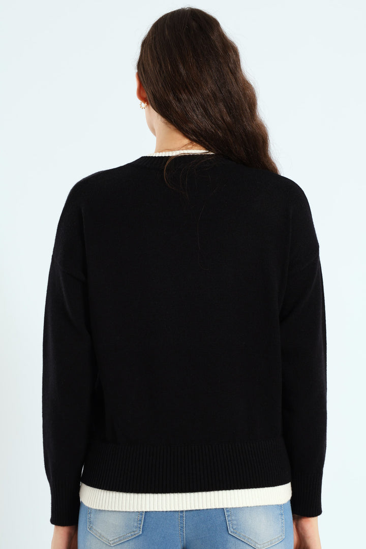 Basic Knit Sweater - Black