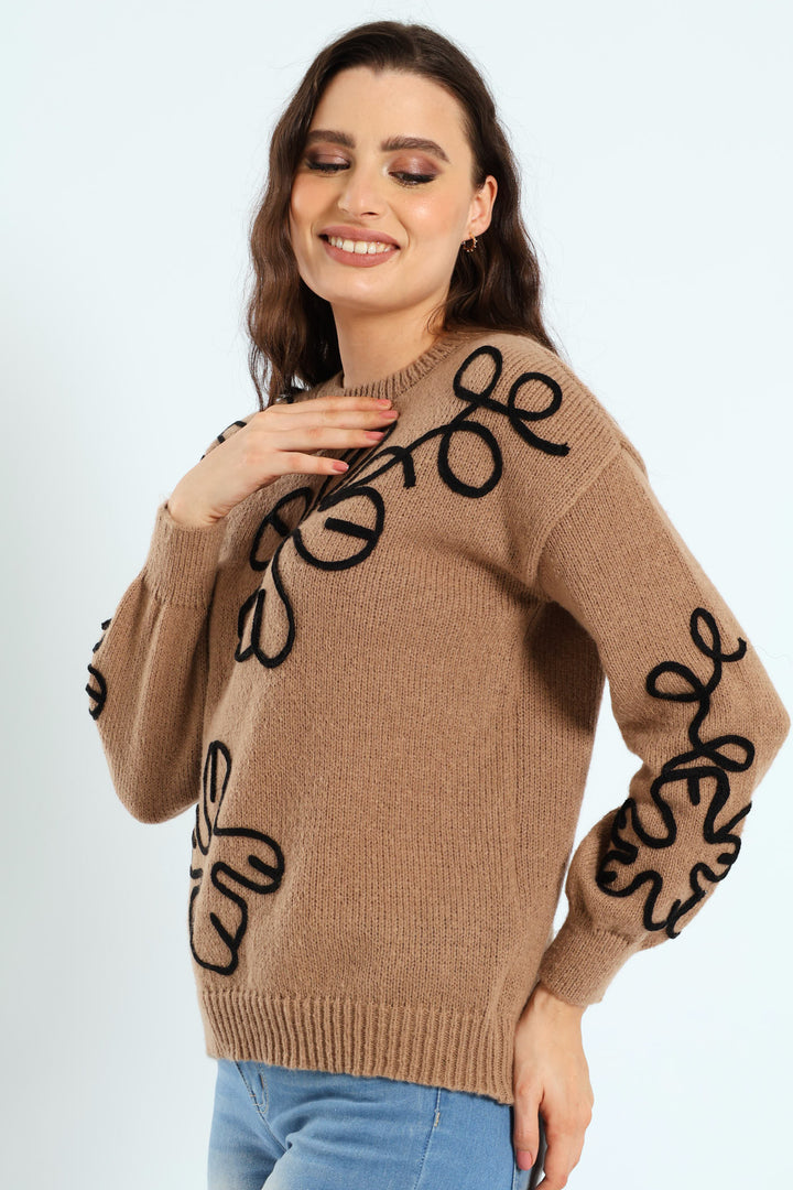 Cornelli Pullover - Dark Beige
