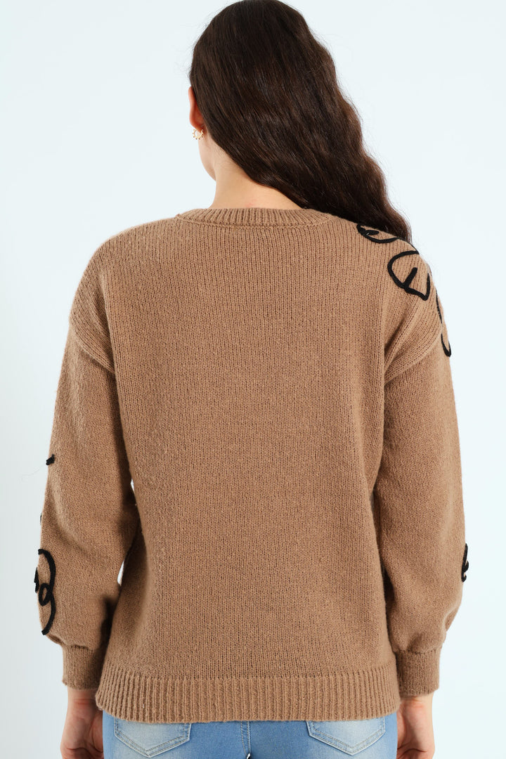 Cornelli Pullover - Dark Beige