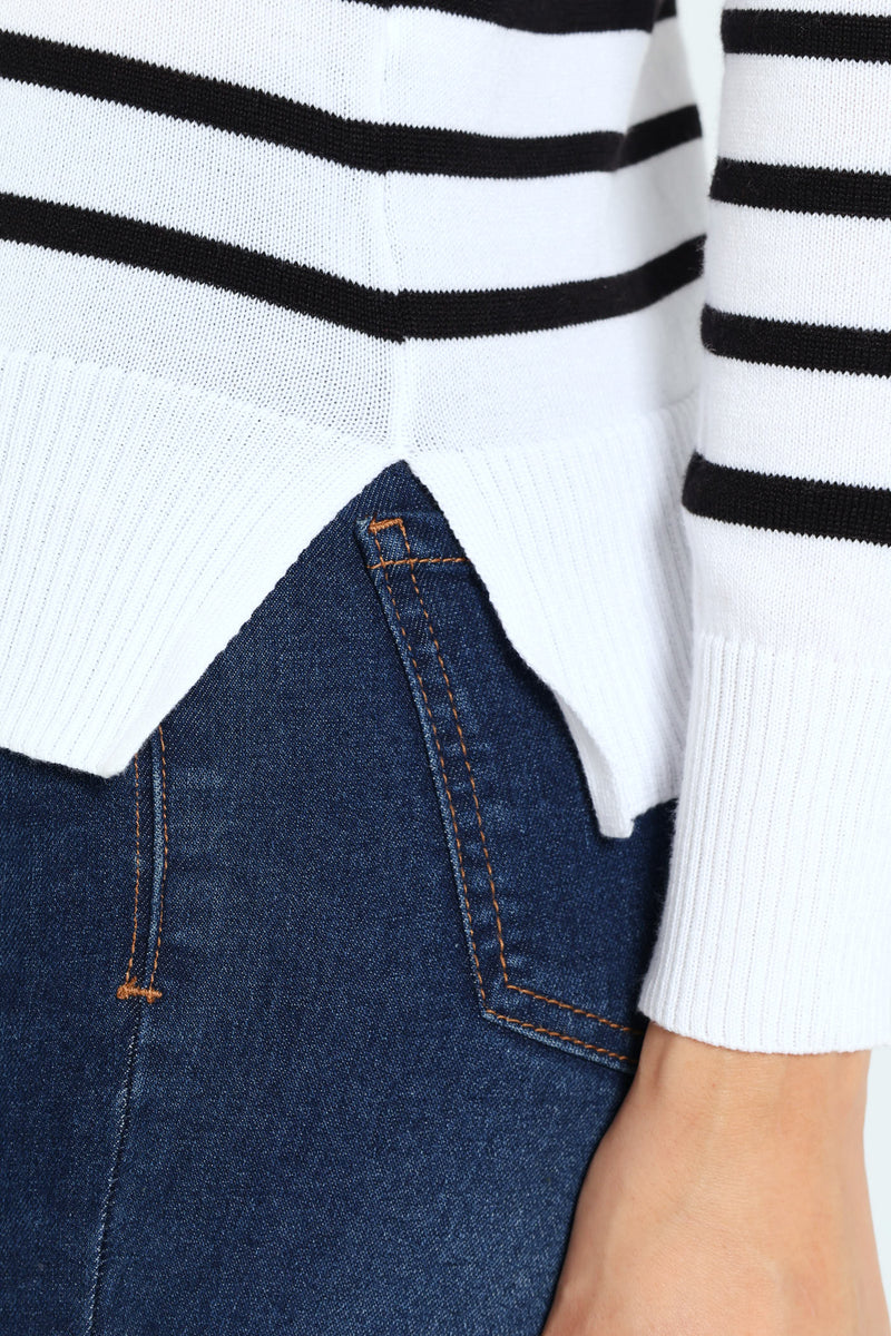 Striped Pullover - White/Black