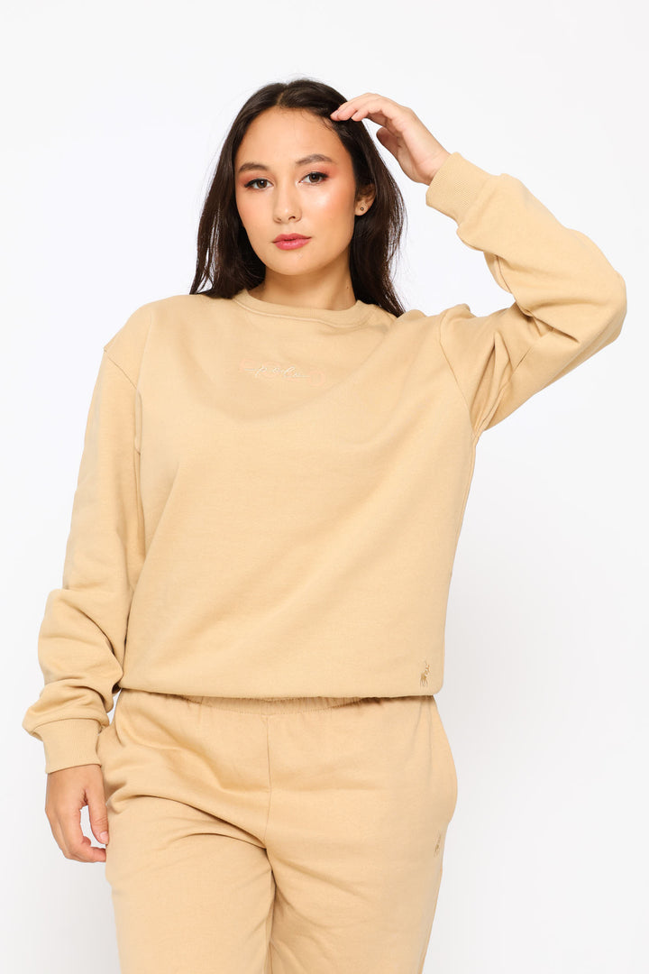 Ayanda Long Sleeve Track Top - Camel