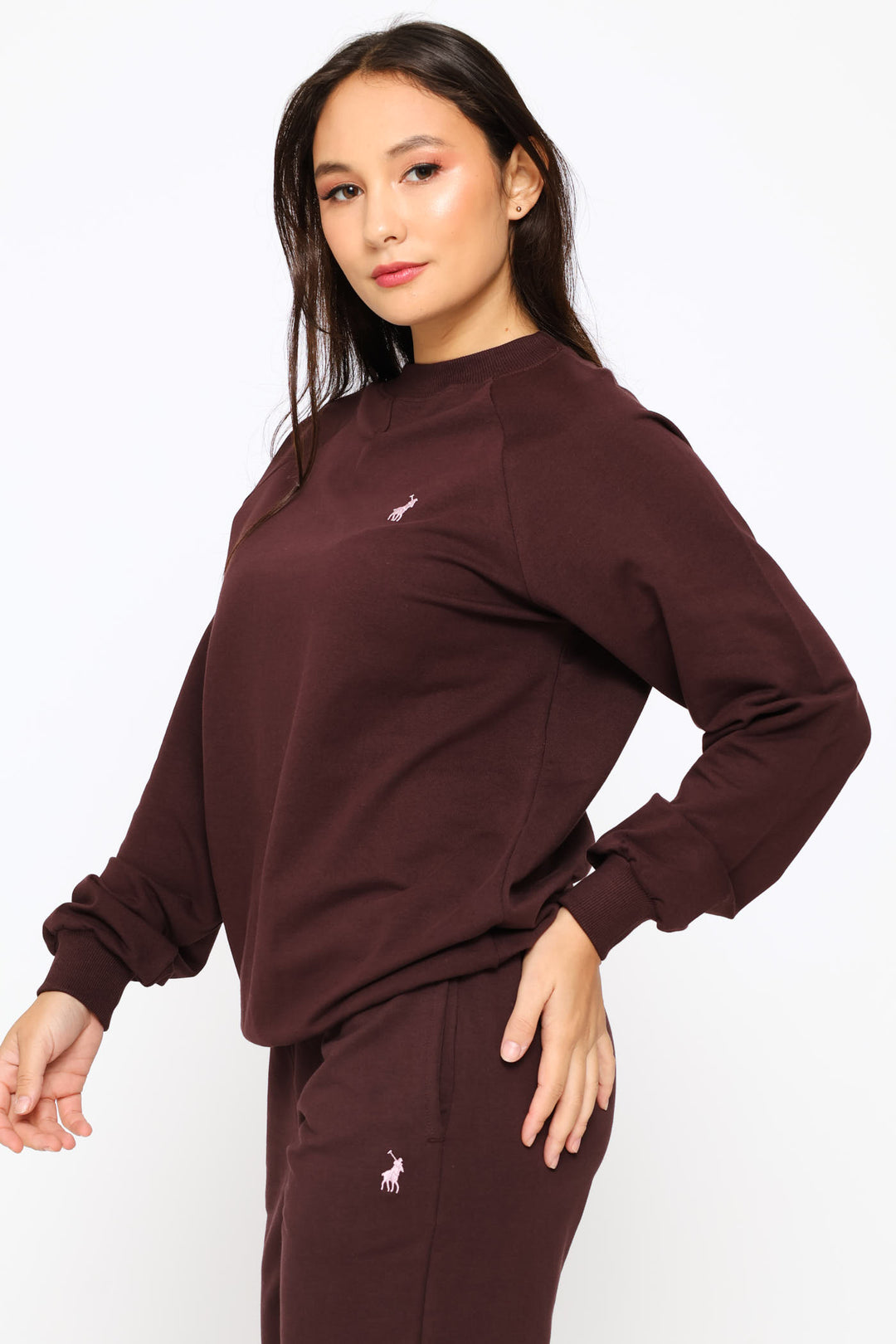 Sophia Long Sleeve Track Top - Plum