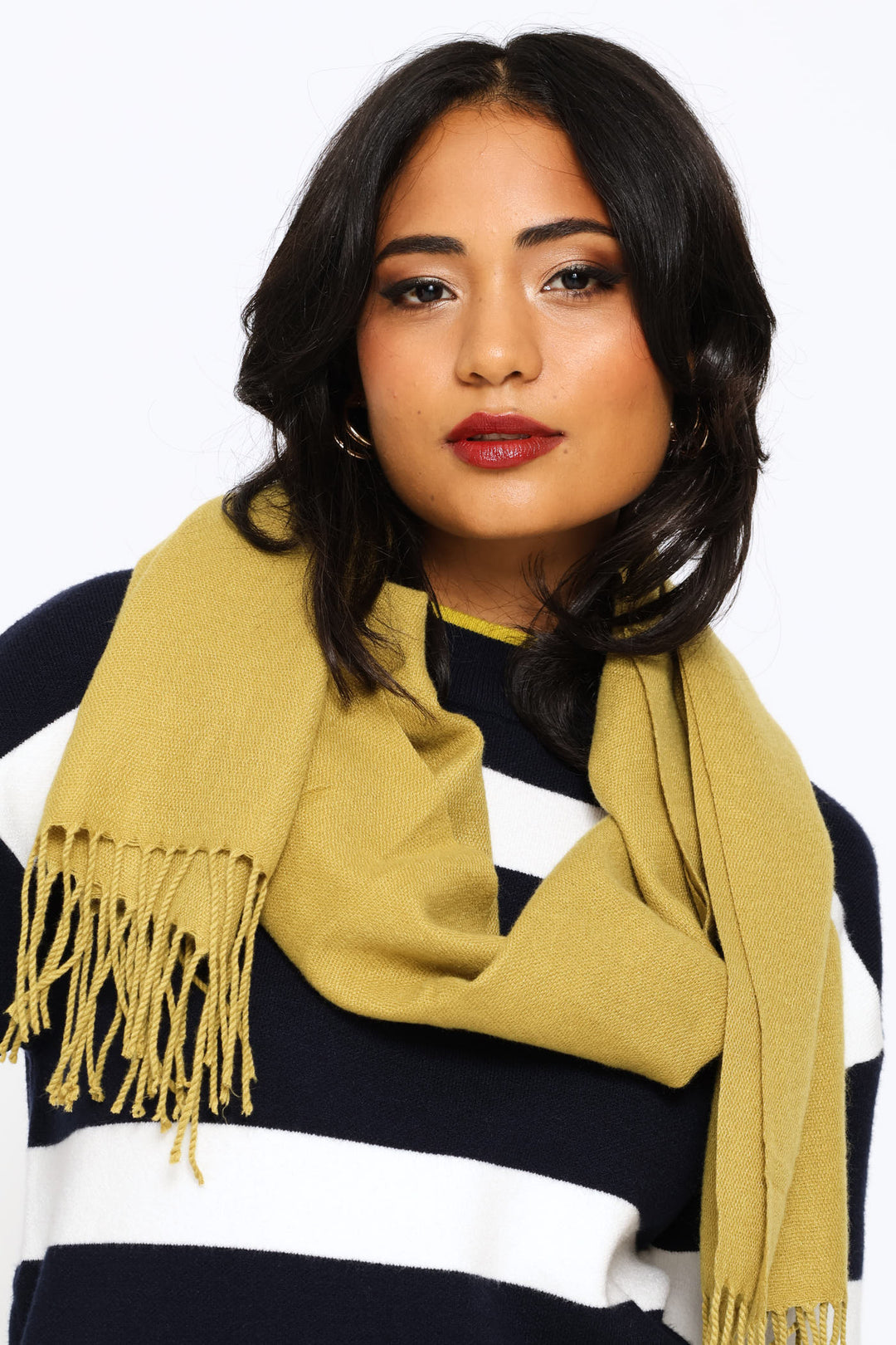 Fringe Detail Woven Scarf - Chartreuse