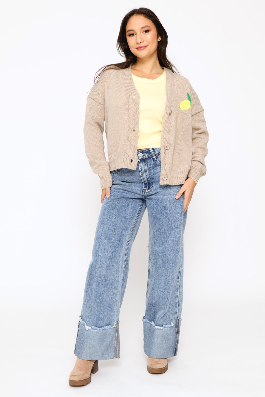 Limoncello Open Cardigan - Nude