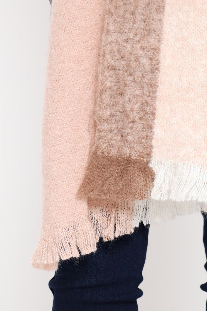 Winter Scarf - Mauve/Cream