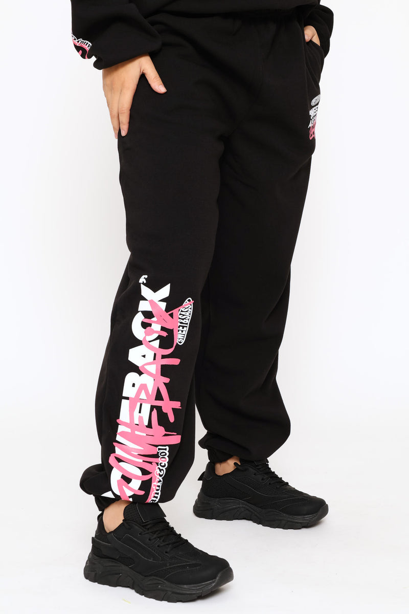 Teddy Fleece Jogger - Black