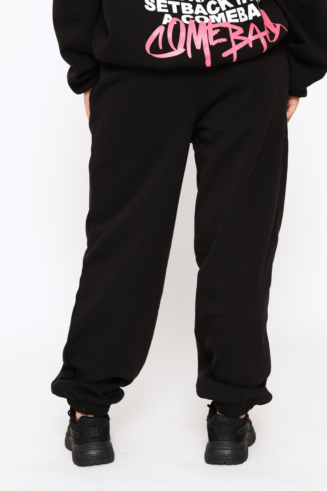 Teddy Fleece Jogger - Black