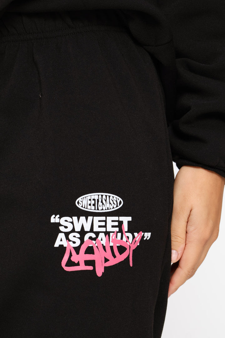 Teddy Fleece Jogger - Black