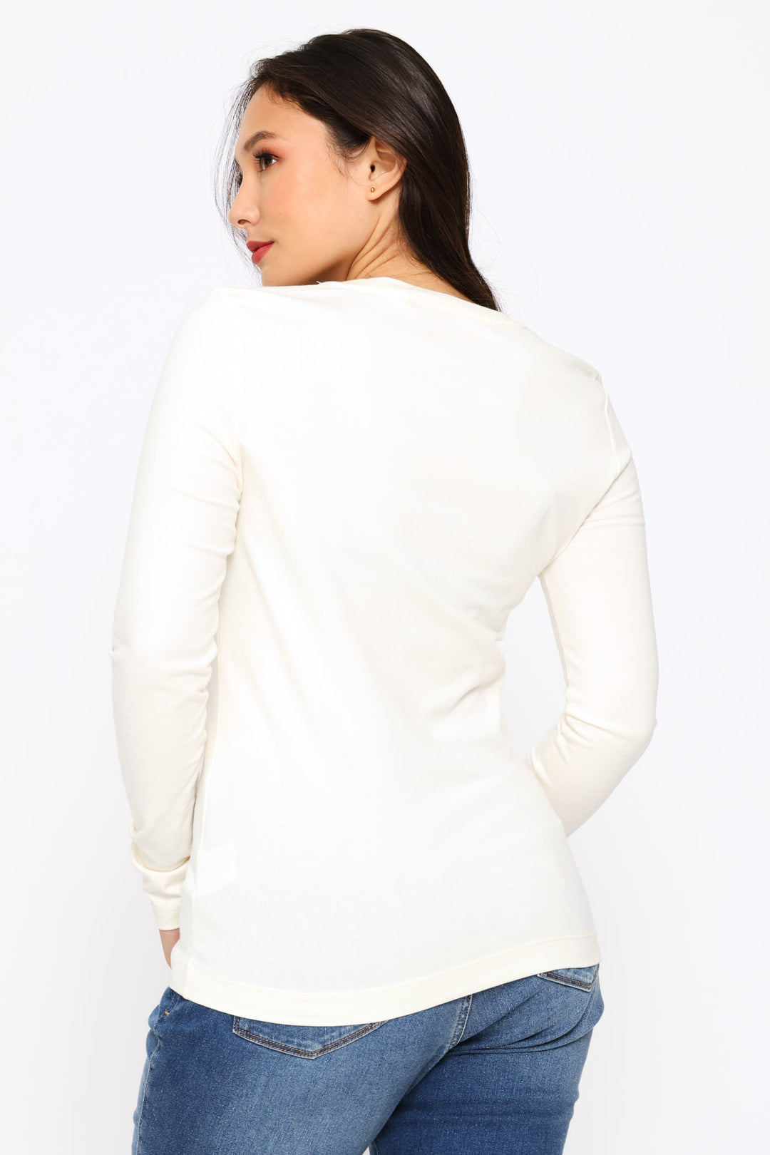 Quattro G Long Sleeve Top - White