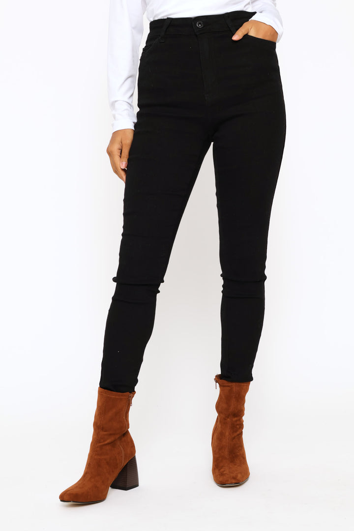 Push Up Hiwaist Skinny Jean - Black