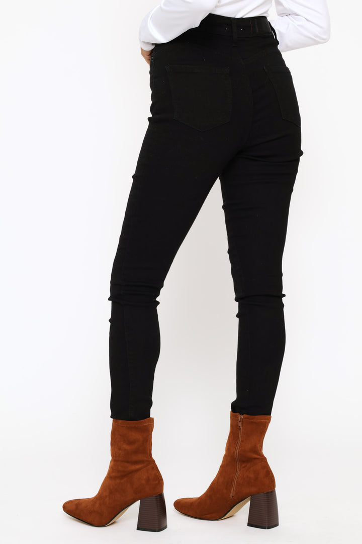 Push Up Hiwaist Skinny Jean - Black