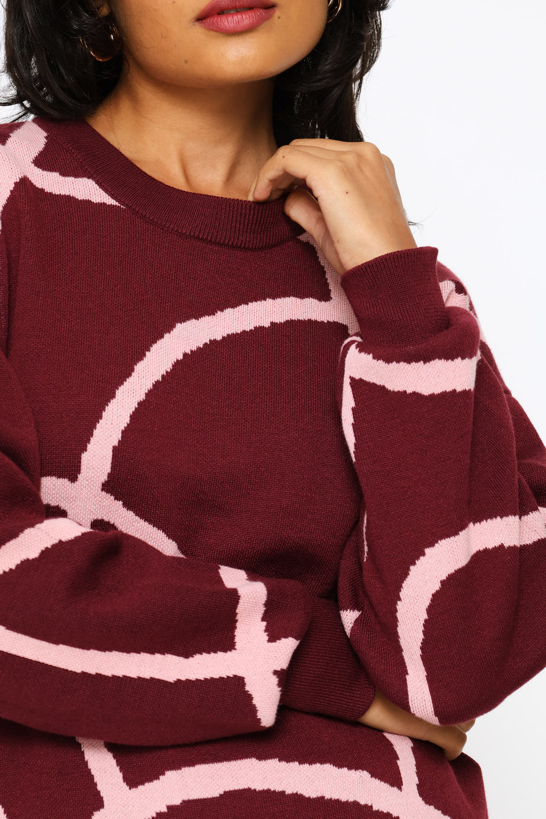 Jacquard Pullover - Plum