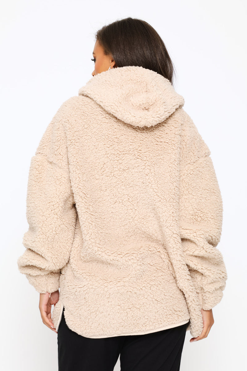 Oversized Quarter Zip Snuggie - Mocha